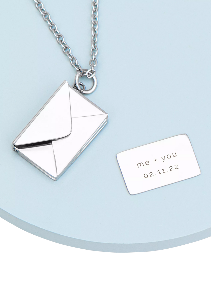 Treat Republic envelope necklace silver plated (British brand)