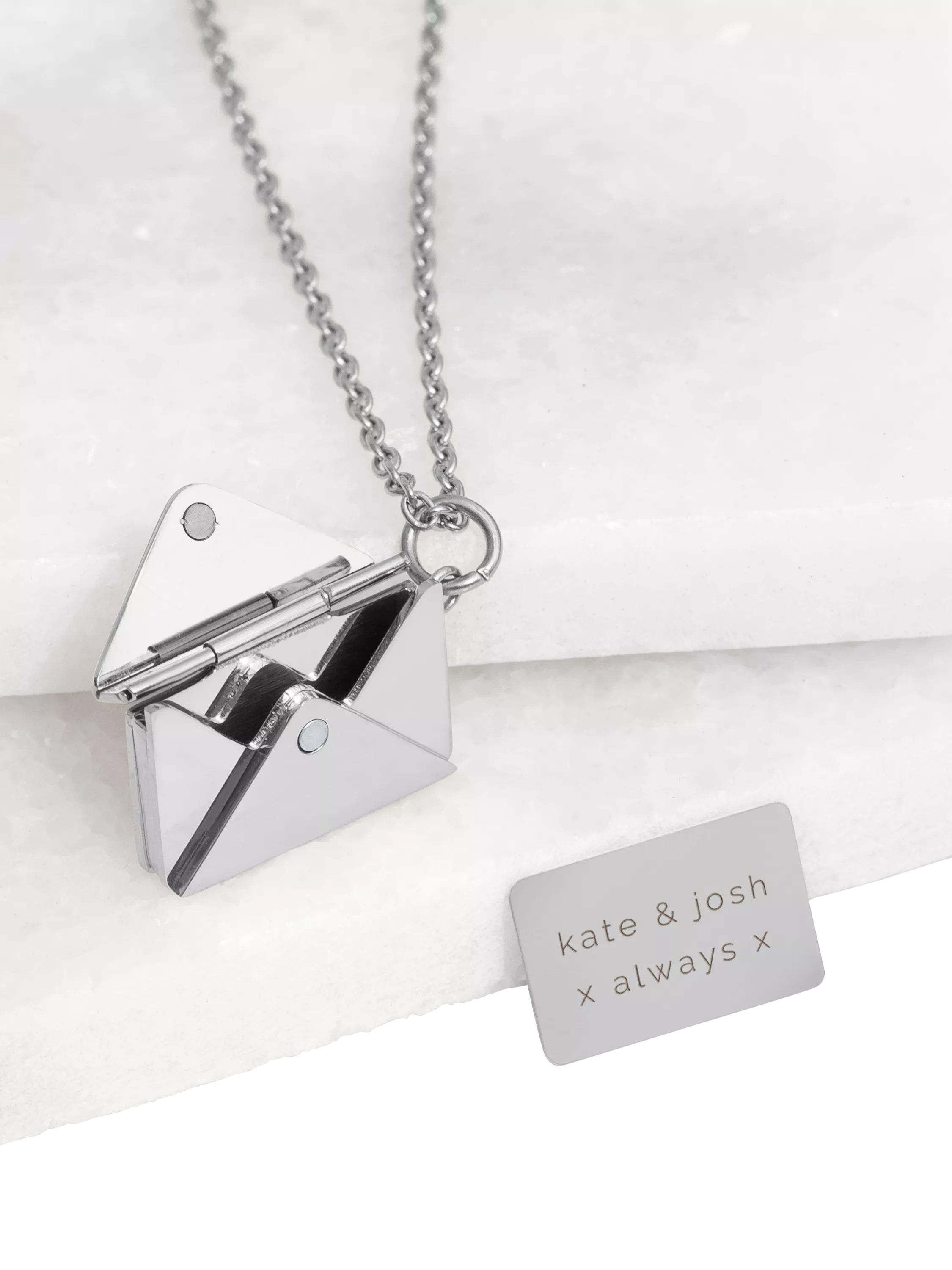 Treat Republic envelope necklace silver plated (British brand)