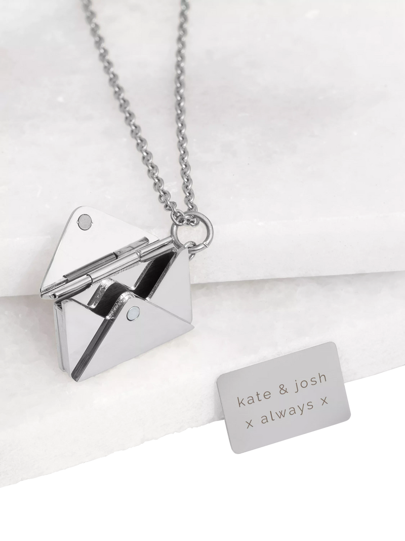 Treat Republic envelope necklace silver plated (British brand)