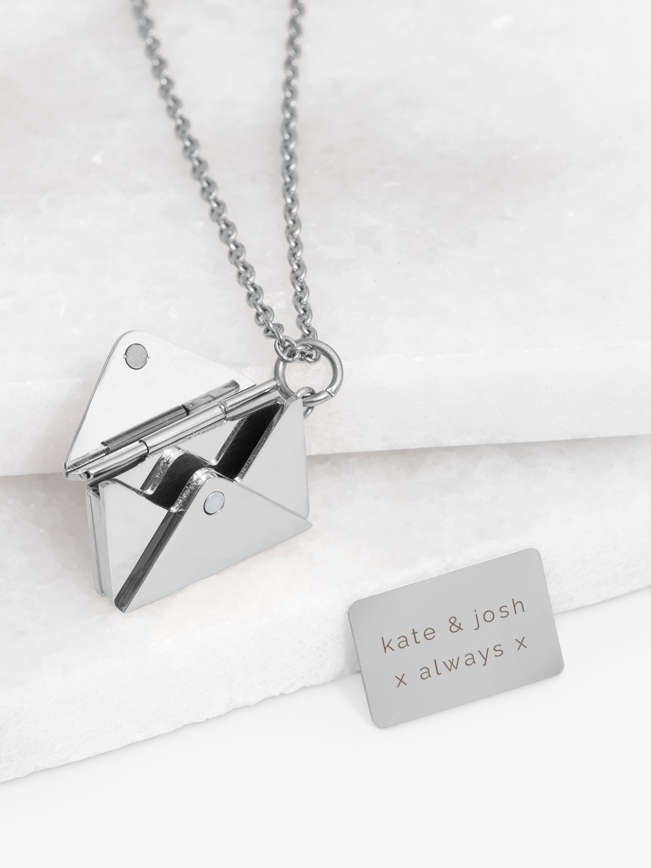 Treat Republic envelope necklace silver plated (British brand)