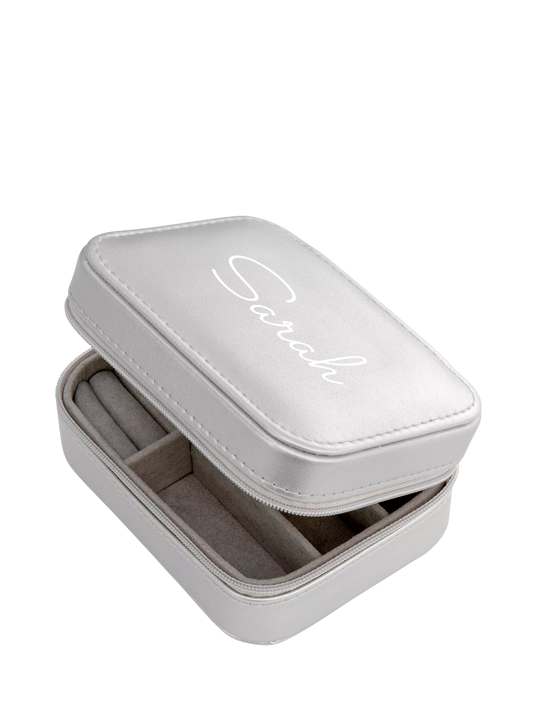 Treat Republic personalised silver travel jewellery case, imported from the UK