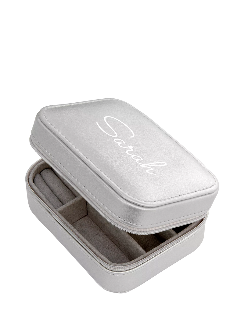 Treat Republic personalised silver travel jewellery case, imported from the UK