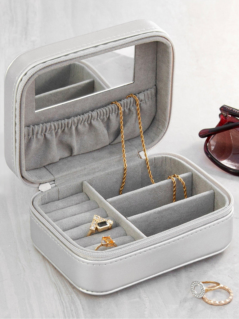 Treat Republic personalised silver travel jewellery case, imported from the UK