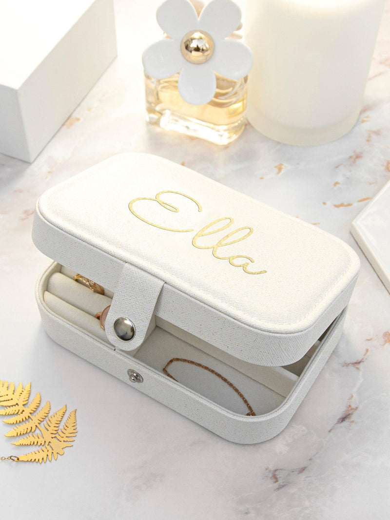 Treat Republic personalised glitter jewellery case, imported from the UK