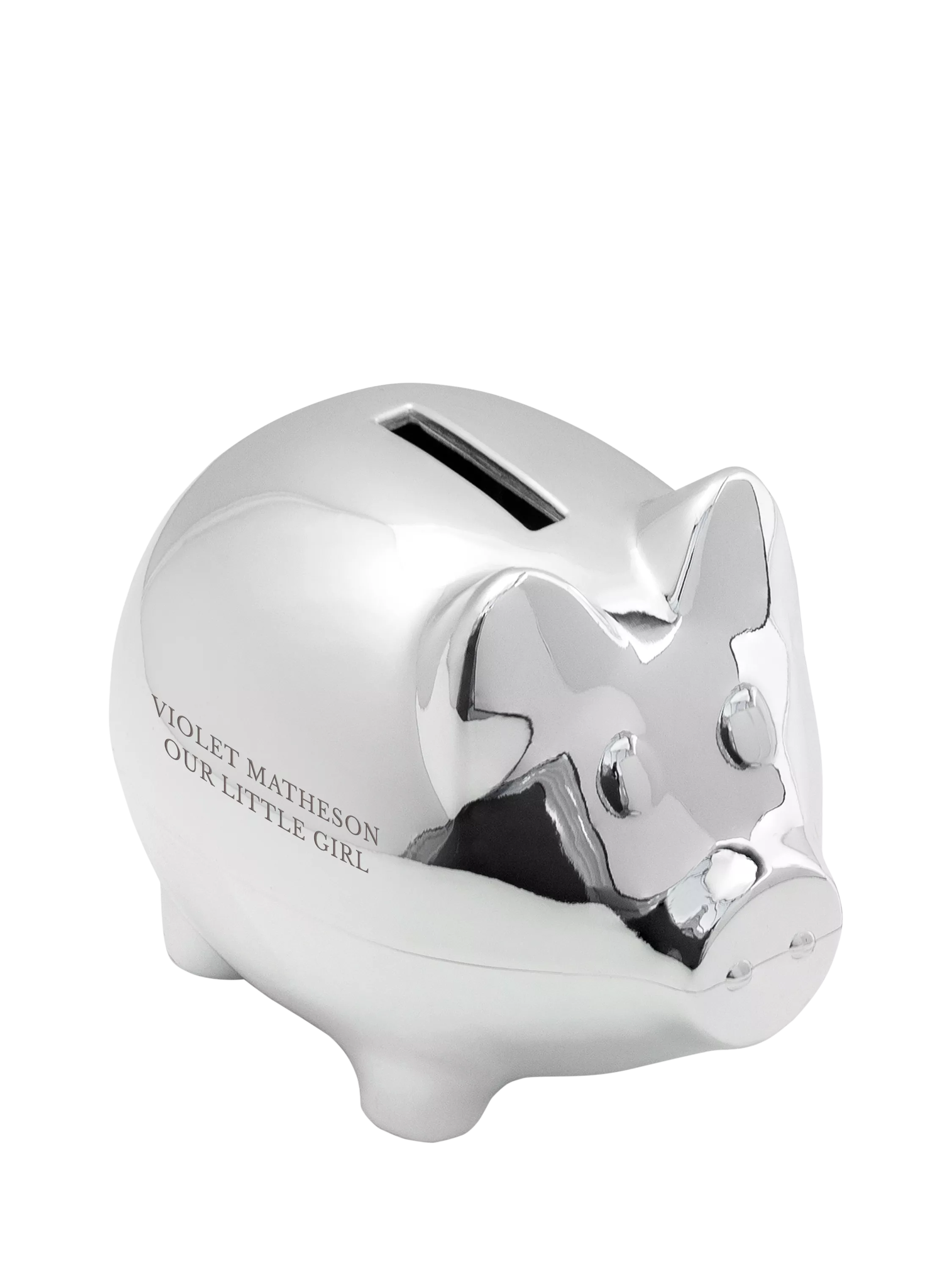 Treat Republic personalised silver plated piggy bank - British product