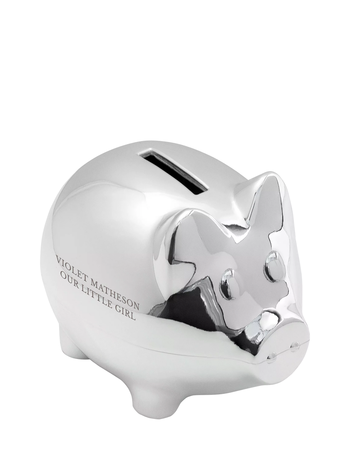 Treat Republic personalised silver plated piggy bank - British product
