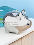 Treat Republic personalised silver plated piggy bank - British product