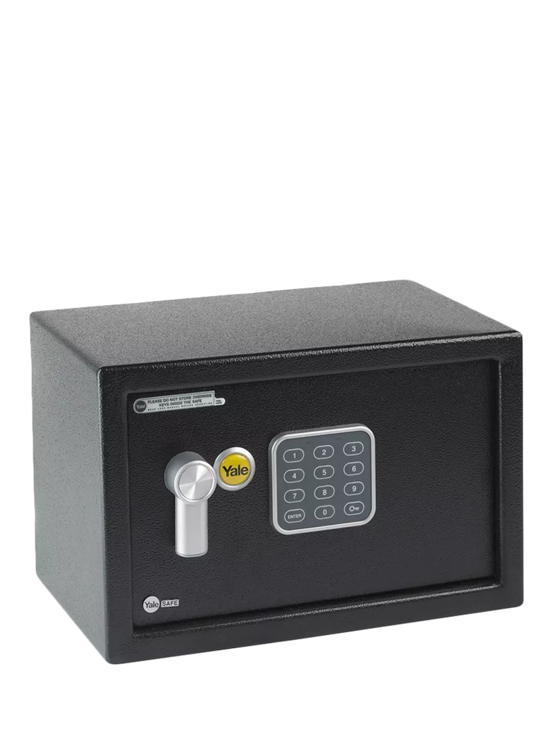 Yale Value Home Safe small black programmable PIN safe - British product
