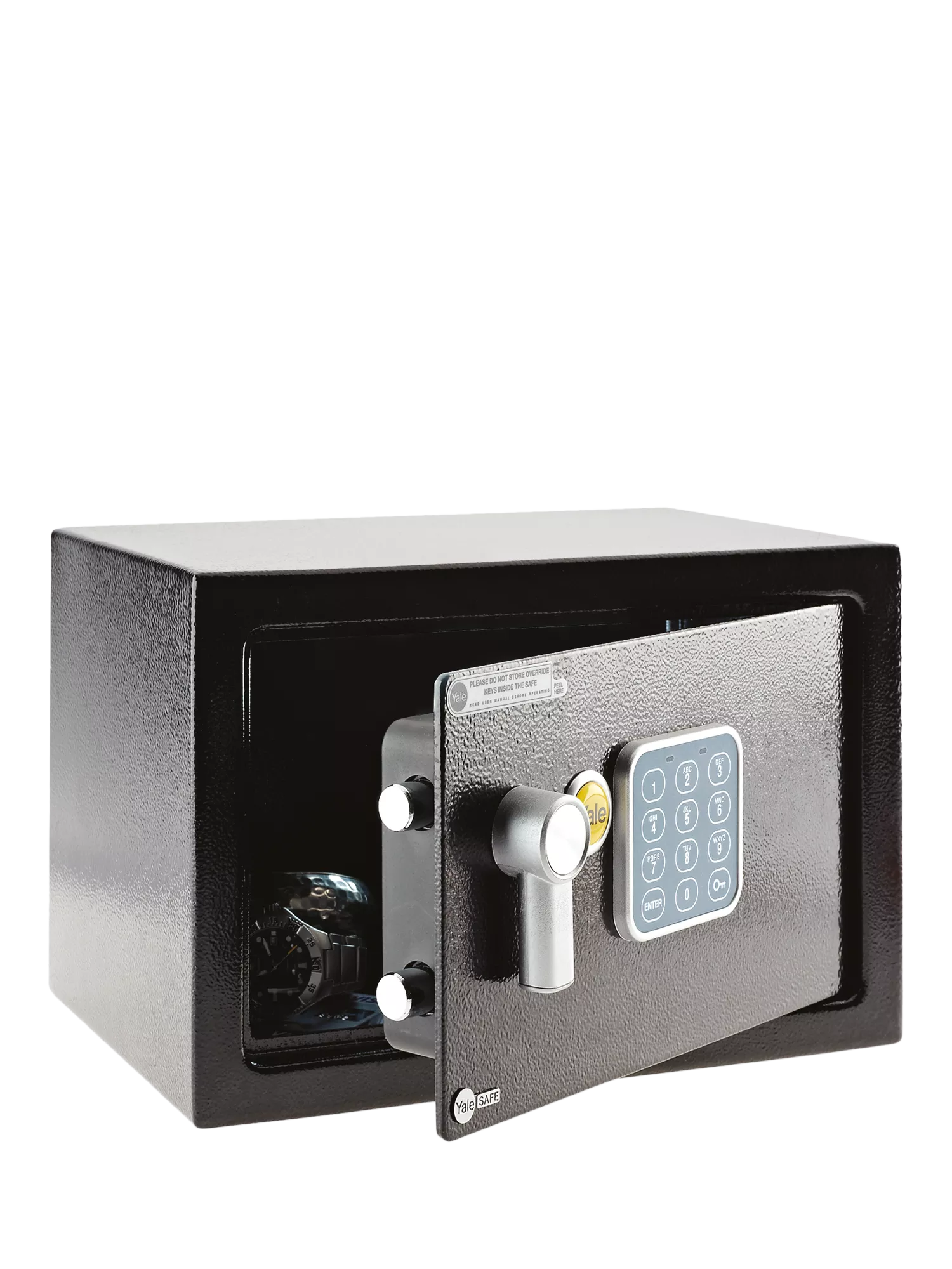 Yale Value Home Safe small black programmable PIN safe - British product