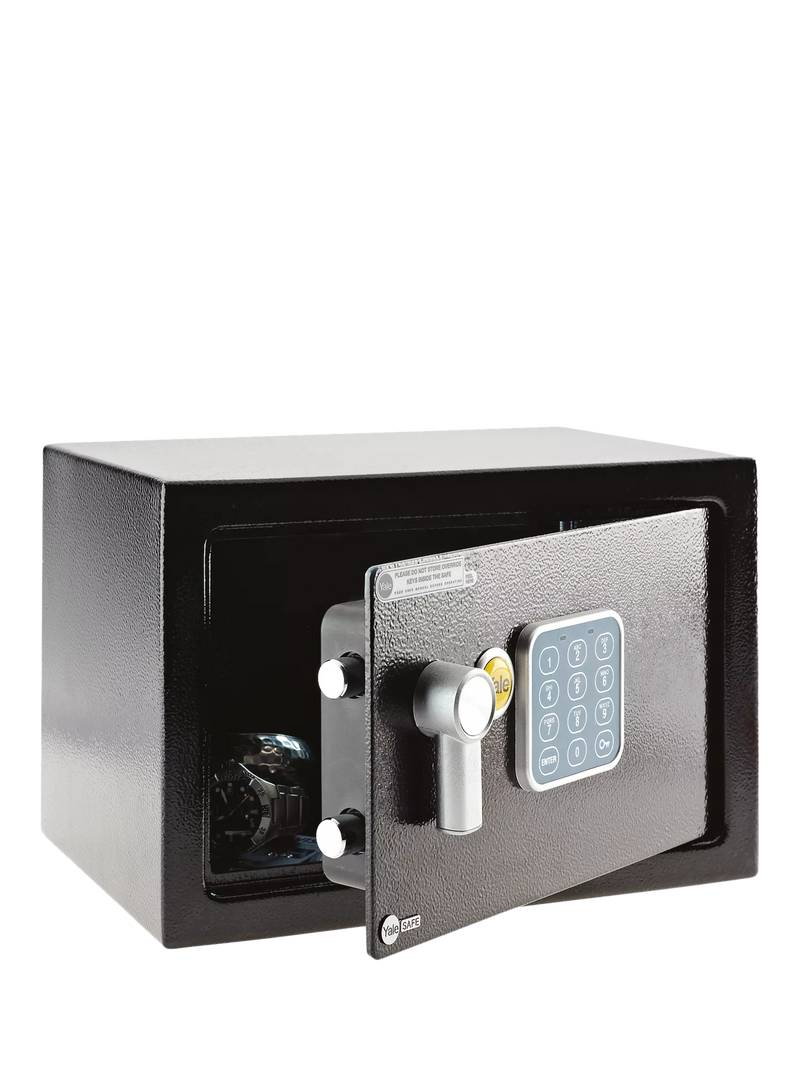 Yale Value Home Safe small black programmable PIN safe - British product