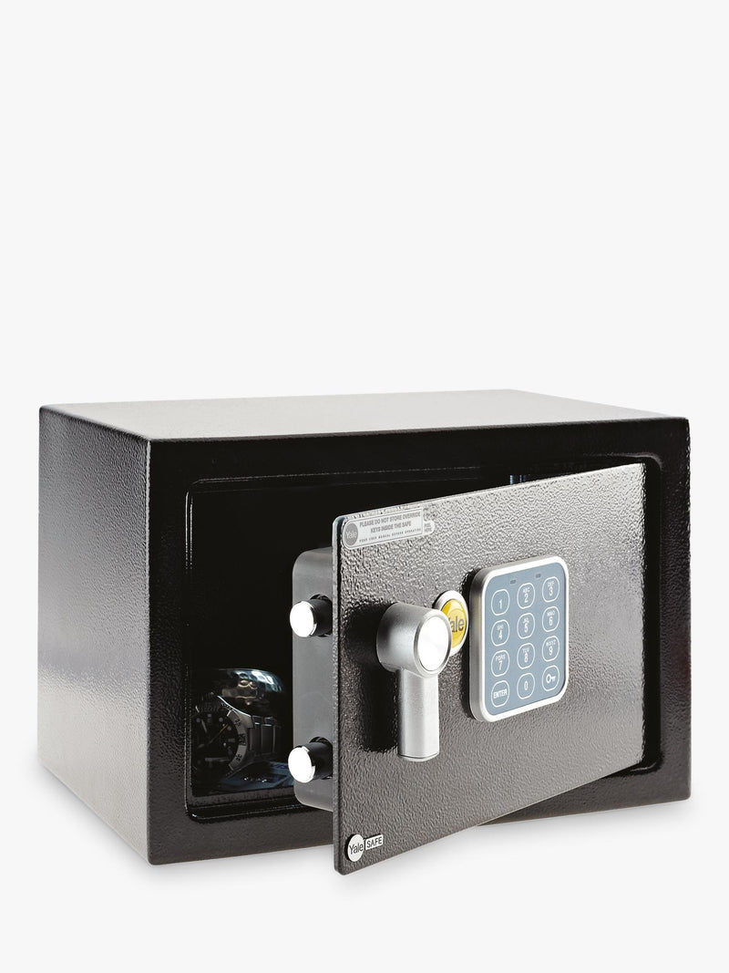 Yale Value Home Safe small black programmable PIN safe - British product