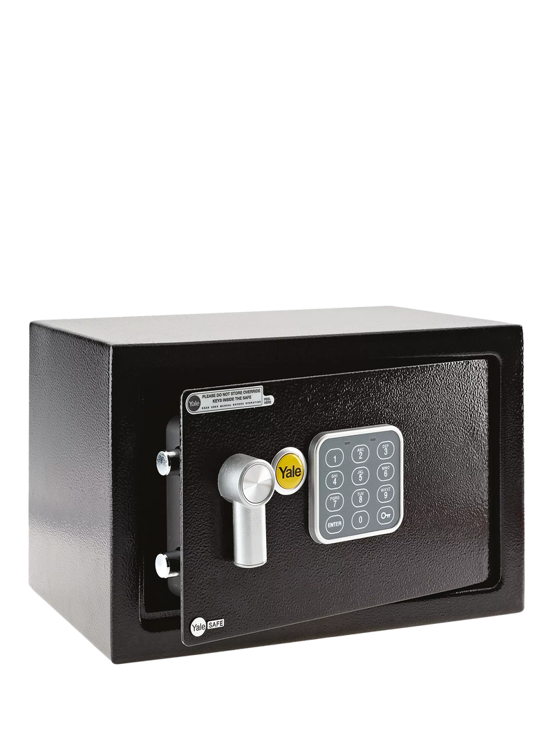 Yale Value Home Safe small black programmable PIN safe - British product