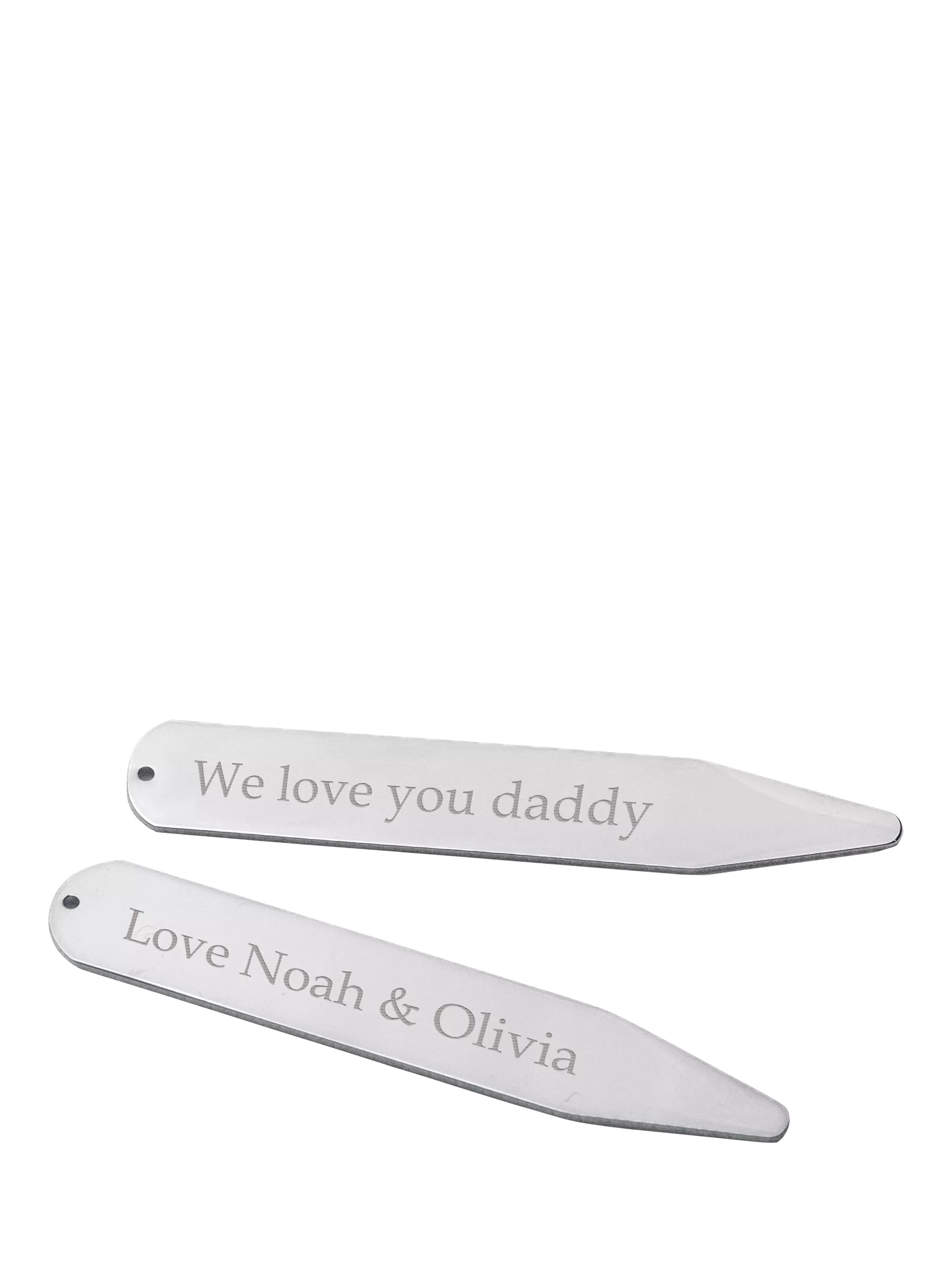 Treat Republic personalised silver plated collar stiffner - British product