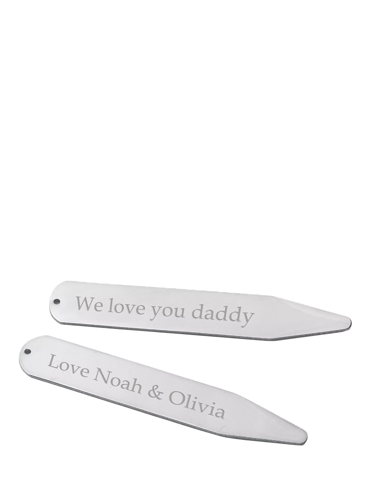 Treat Republic personalised silver plated collar stiffner - British product