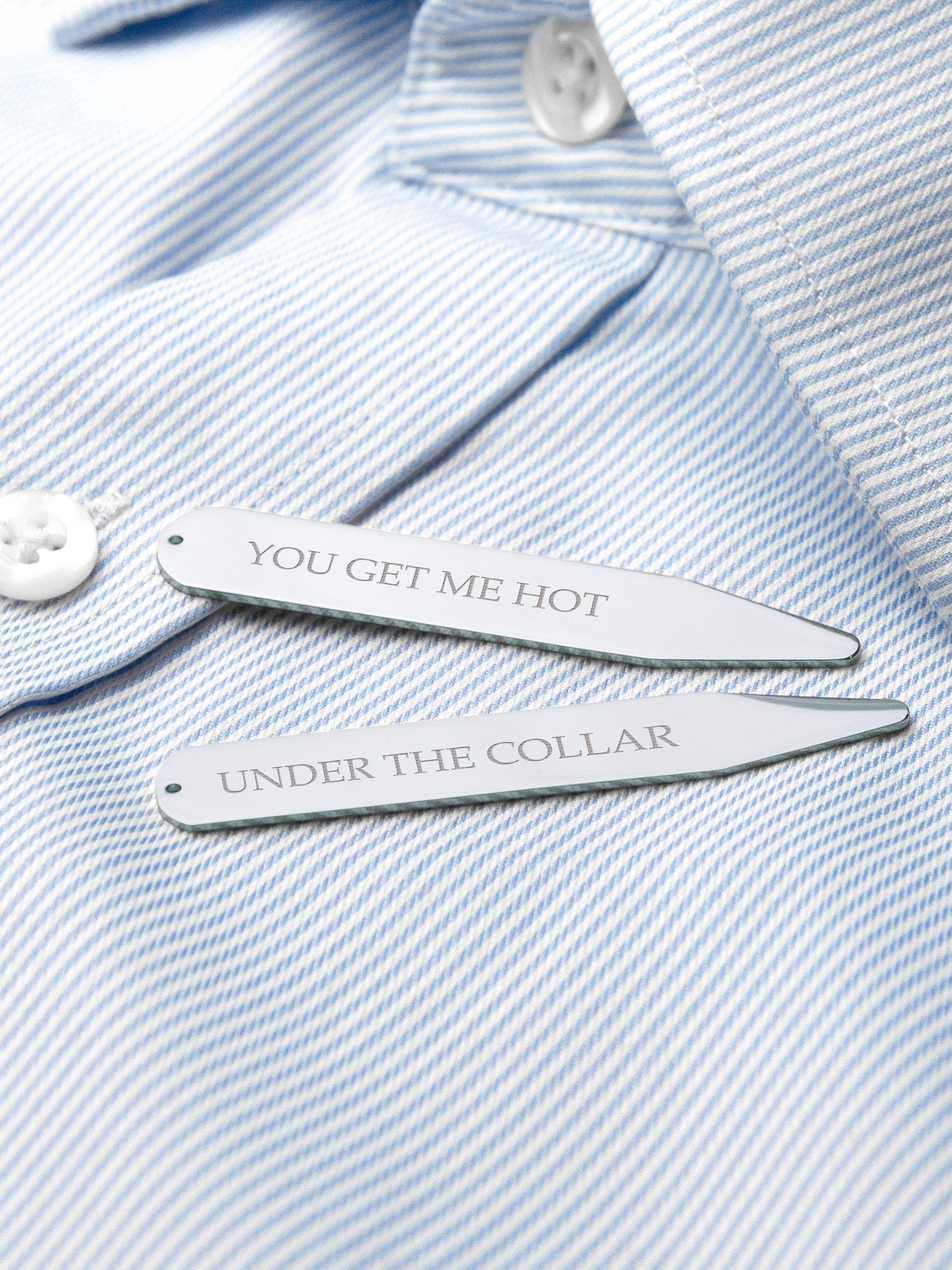 Treat Republic personalised silver plated collar stiffner - British product