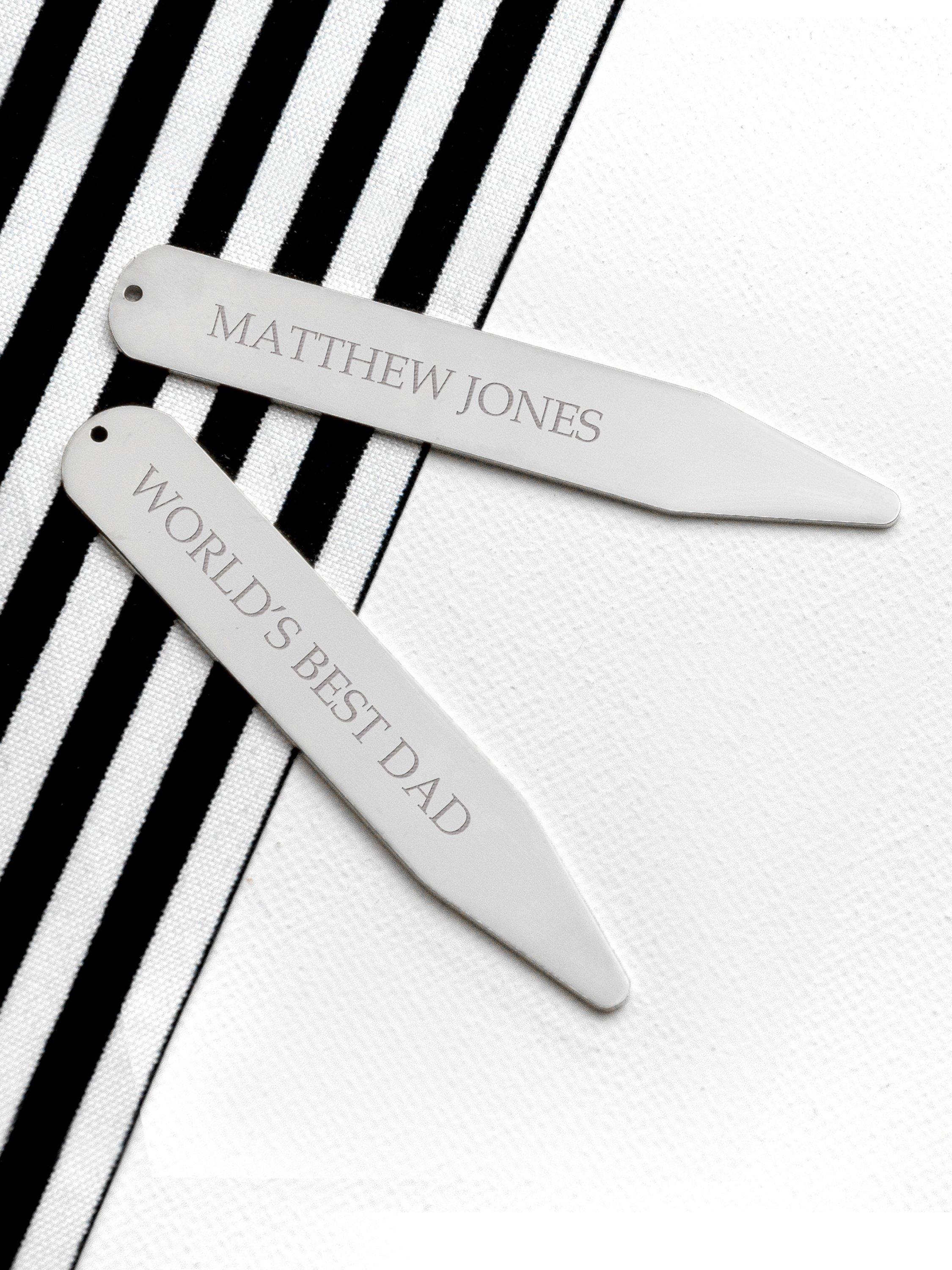 Treat Republic personalised silver plated collar stiffner - British product