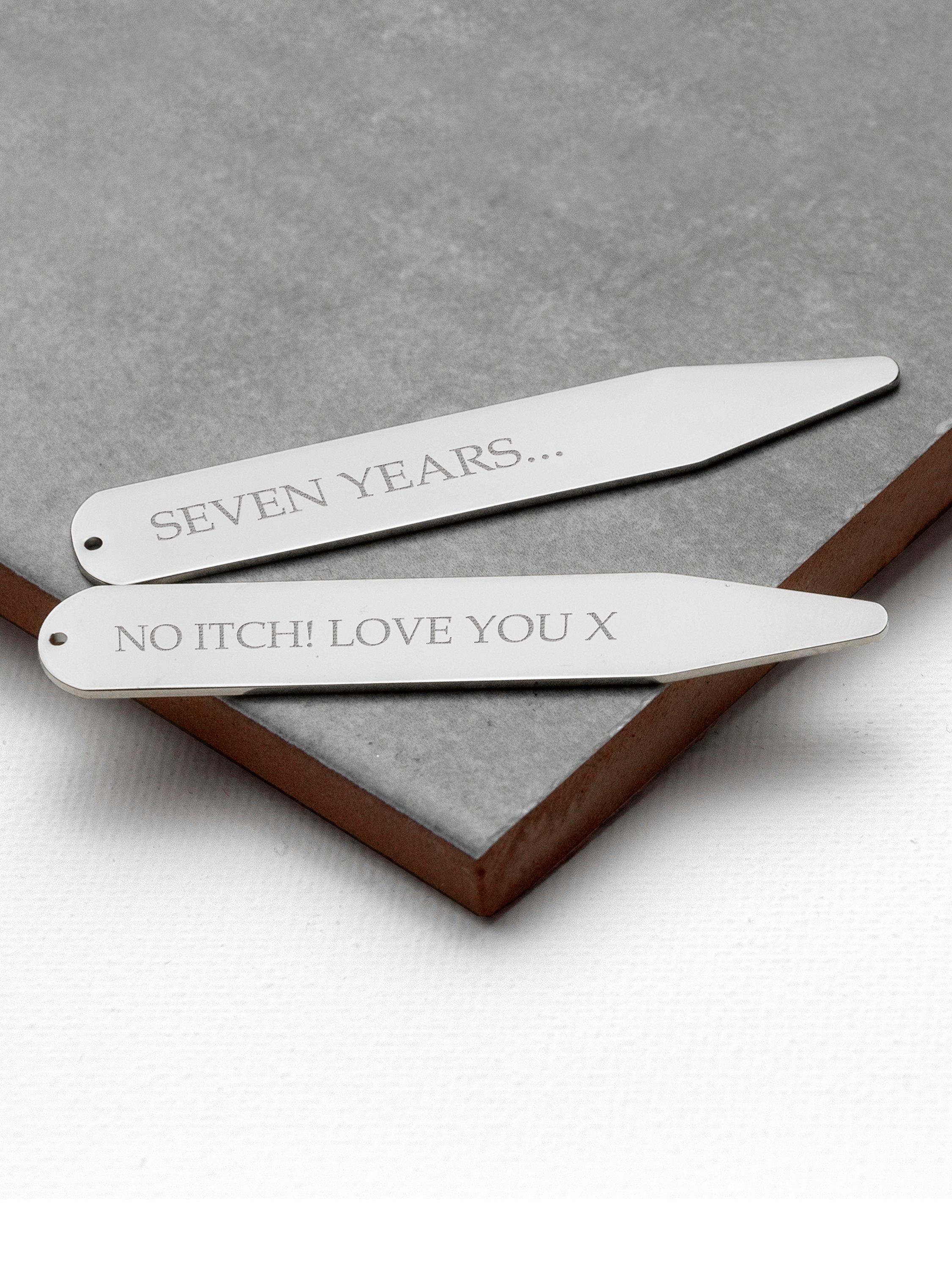Treat Republic personalised silver plated collar stiffner - British product
