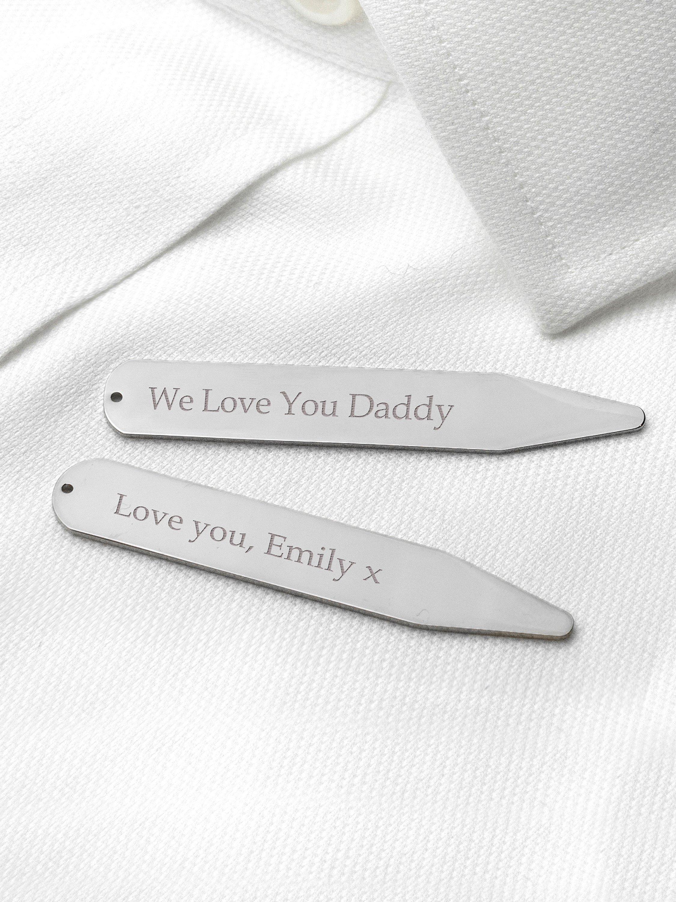 Treat Republic personalised silver plated collar stiffner - British product