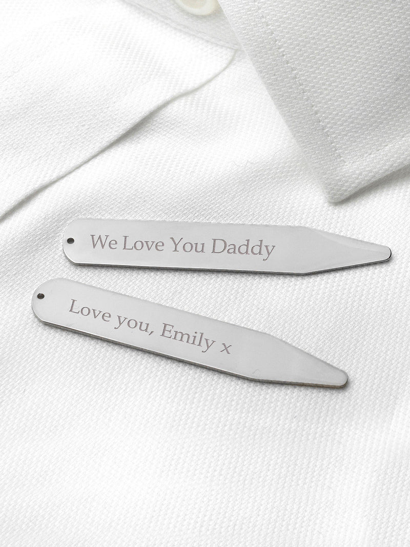 Treat Republic personalised silver plated collar stiffner - British product