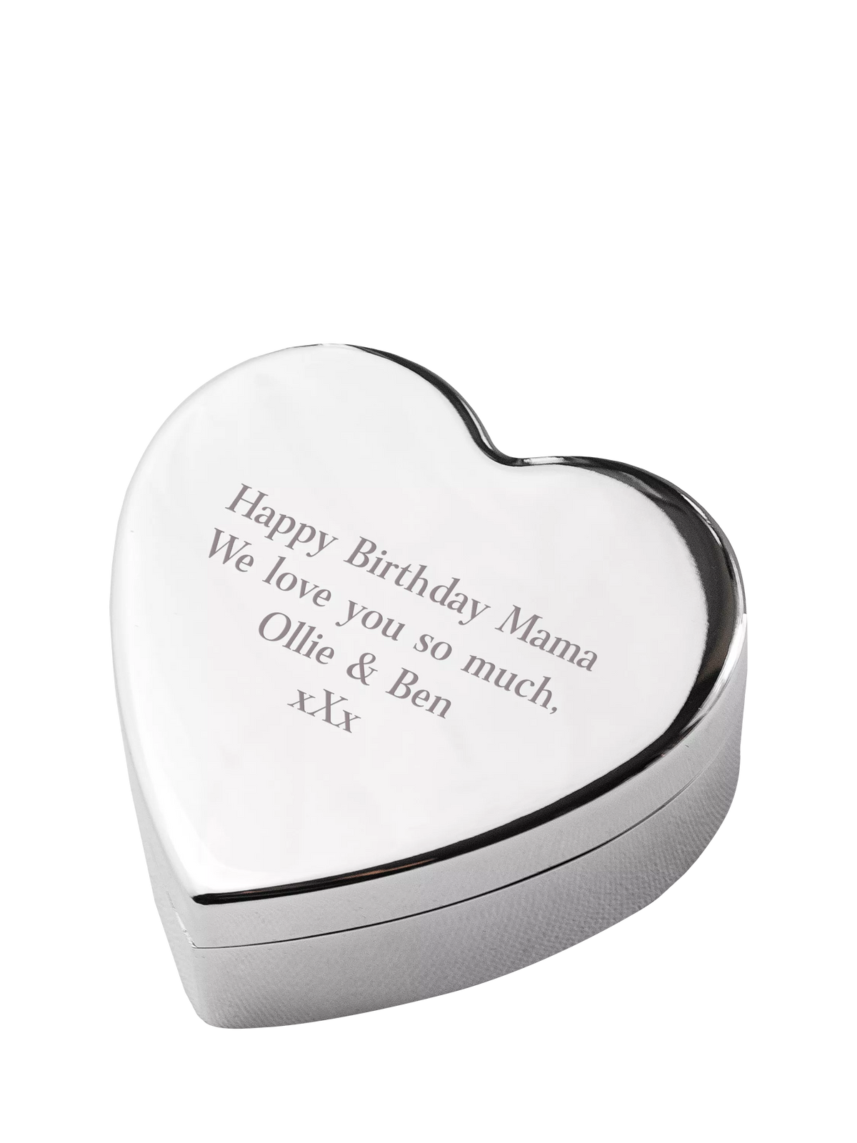 Treat Republic personalised heart trinket box silver-plated, UK version