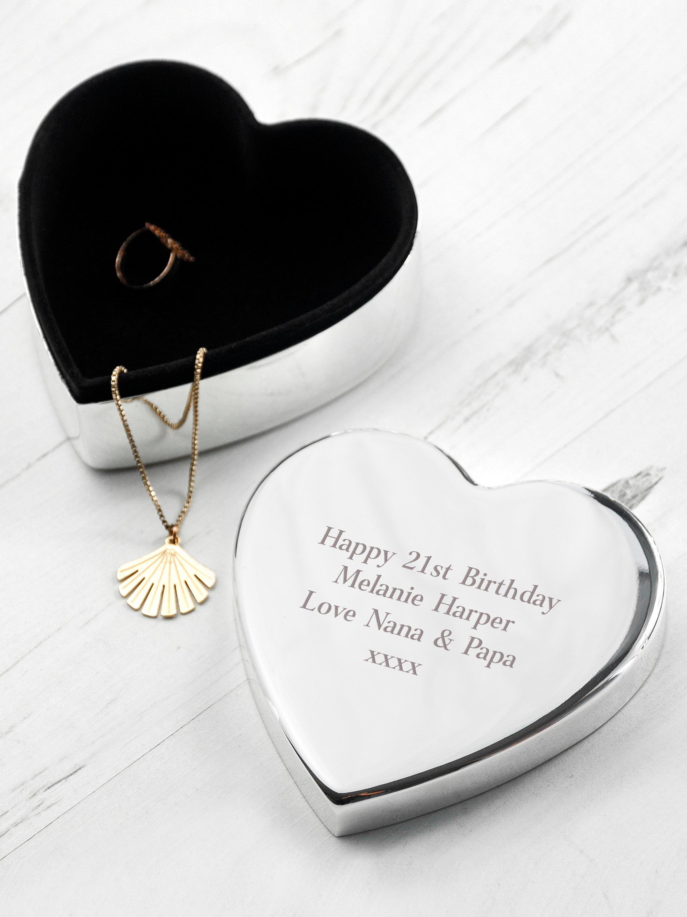 Treat Republic personalised heart trinket box silver-plated, UK version