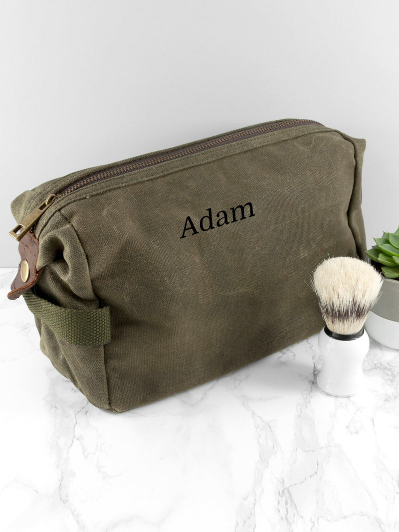 Treat Republic personalised waxed wash bag, UK version