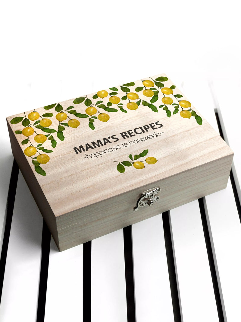 Treat Republic Personalised Lemon Recipe Box, imported from the UK