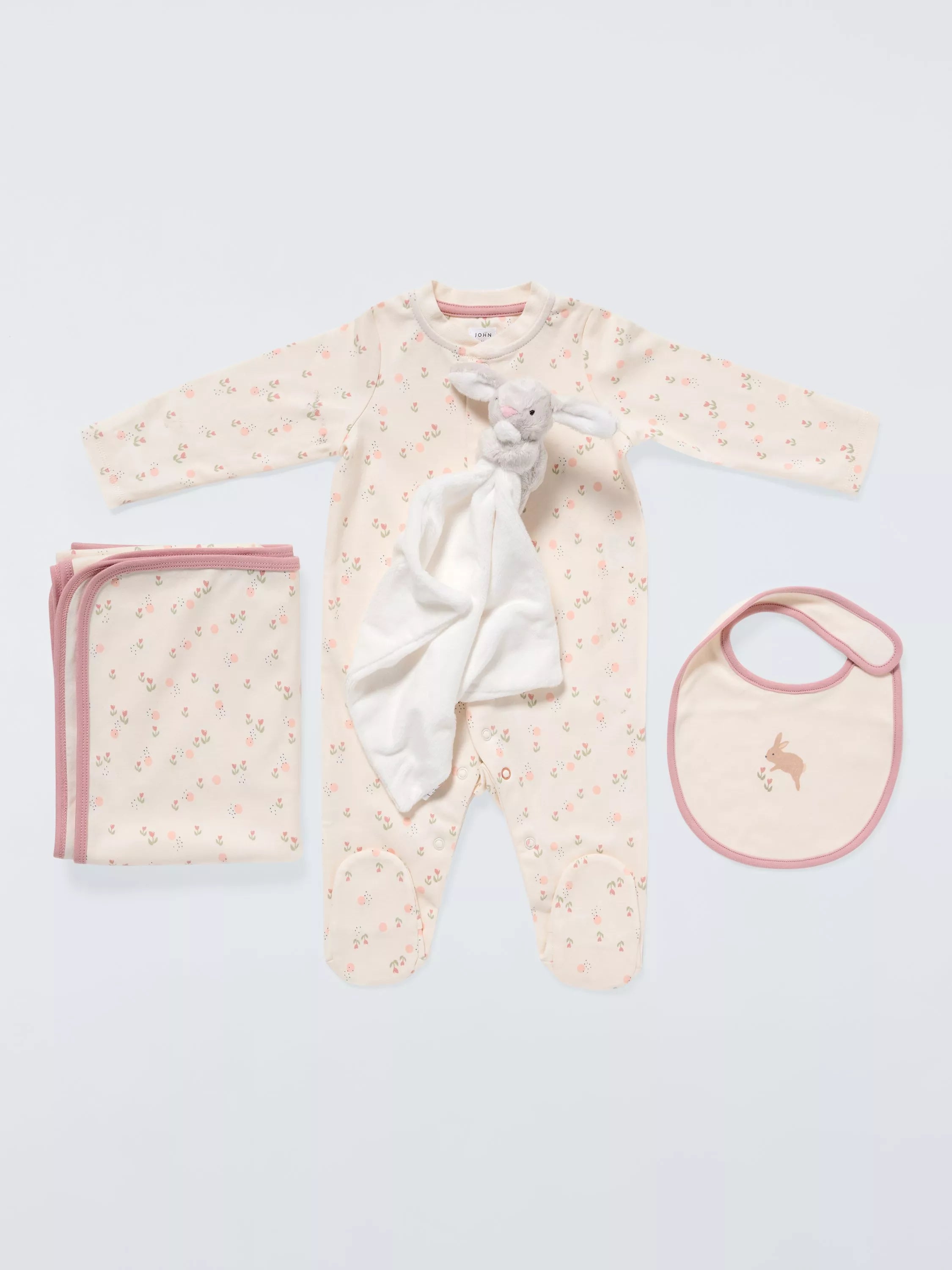 John Lewis baby bunny gift set with sleepsuit and comforter - British product