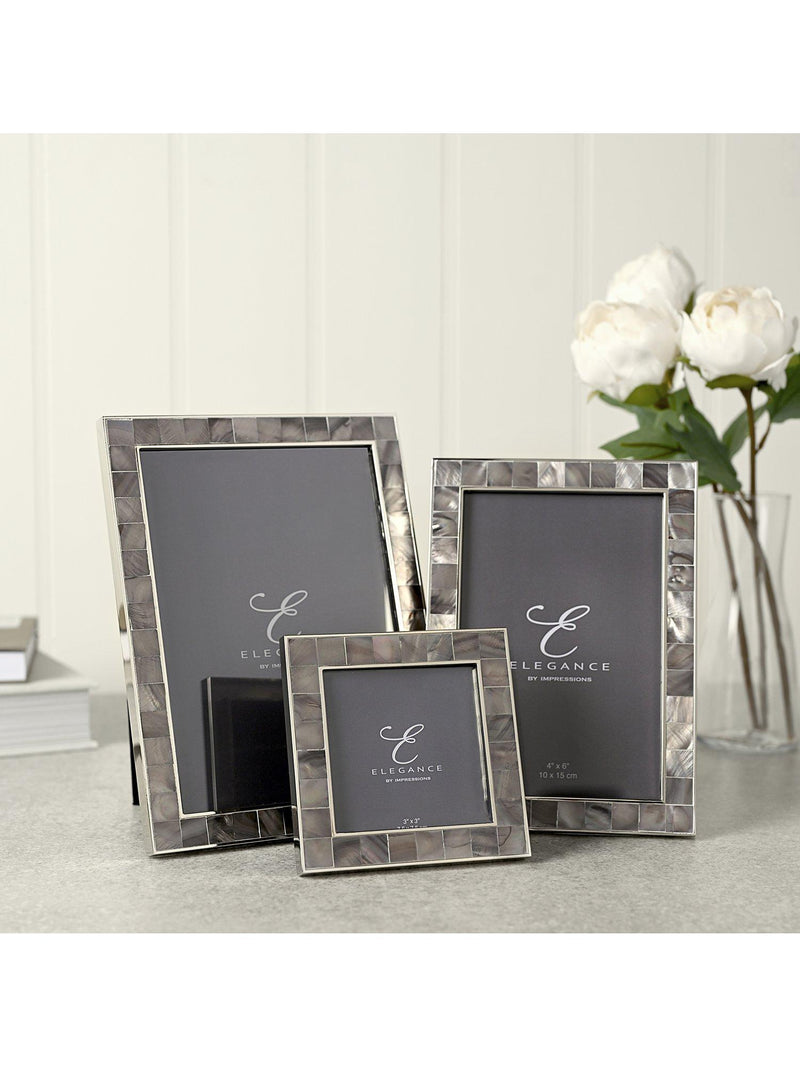 Impressions mother of pearl photo frame grey 10x10cm - British product