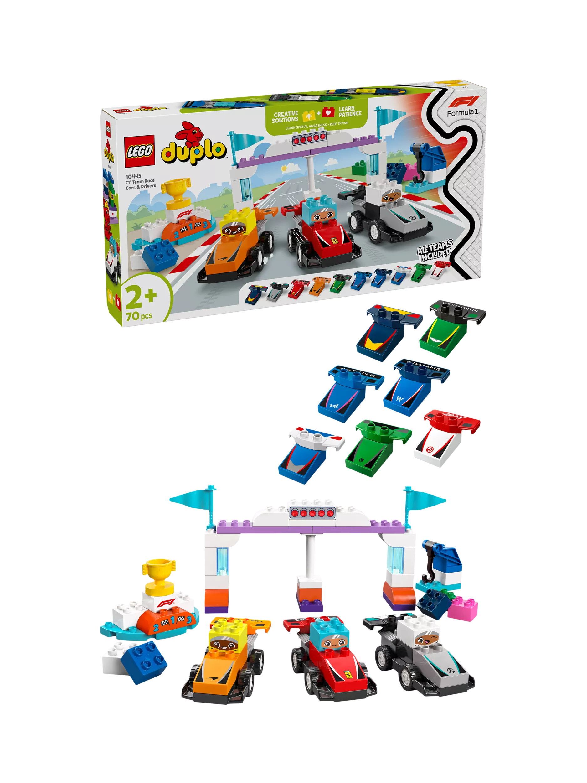 Lego DUPLO F1 Team Race Cars & Drivers toy set, UK version