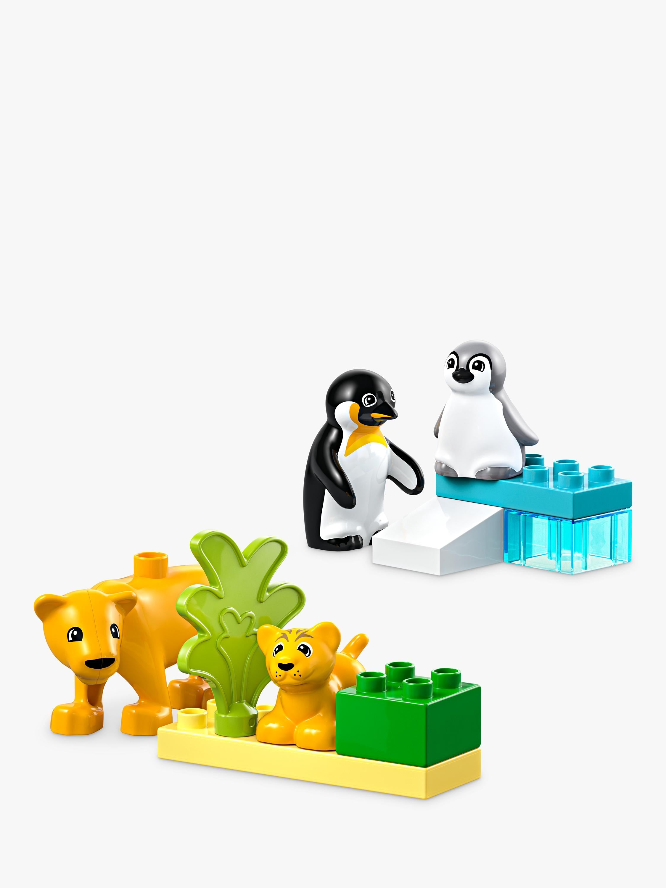 LEGO DUPLO animal set penguins lions 10-piece, imported from the UK