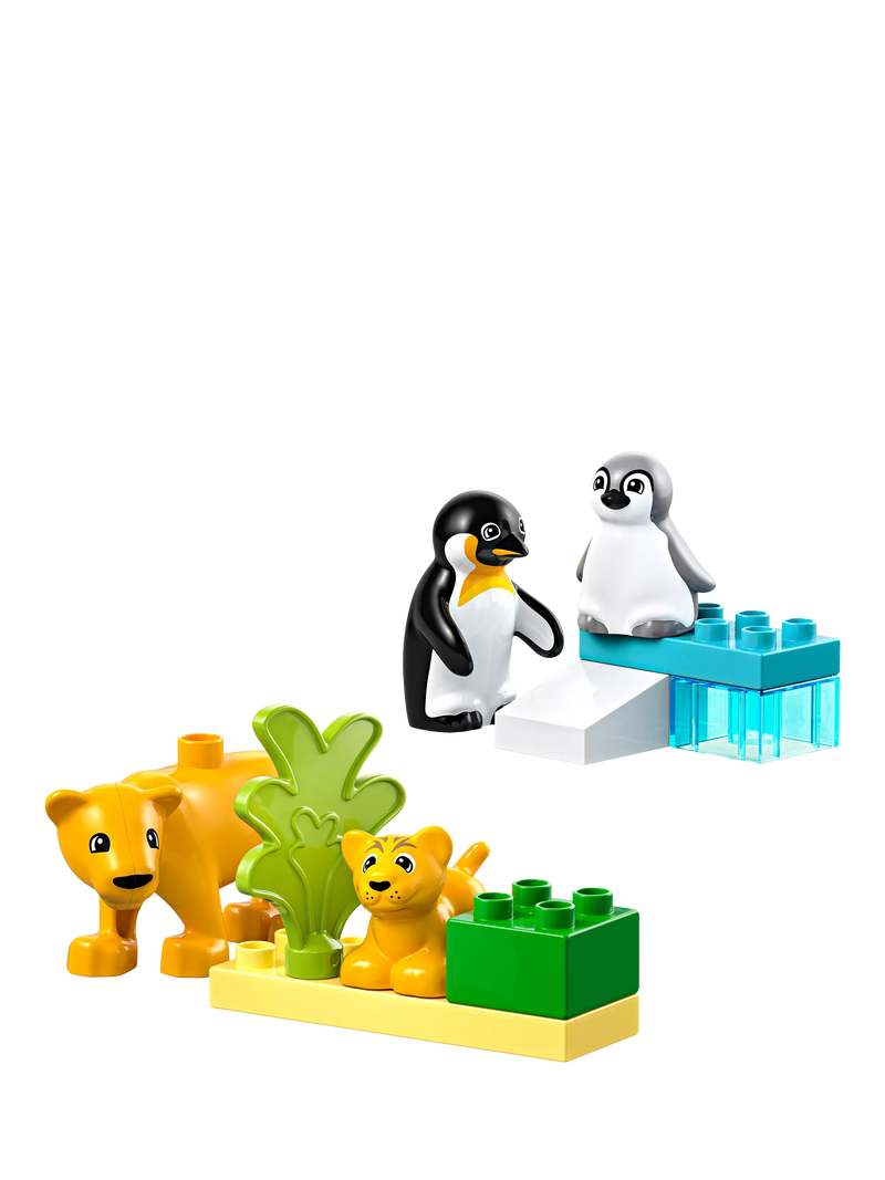 LEGO DUPLO animal set penguins lions 10-piece, imported from the UK