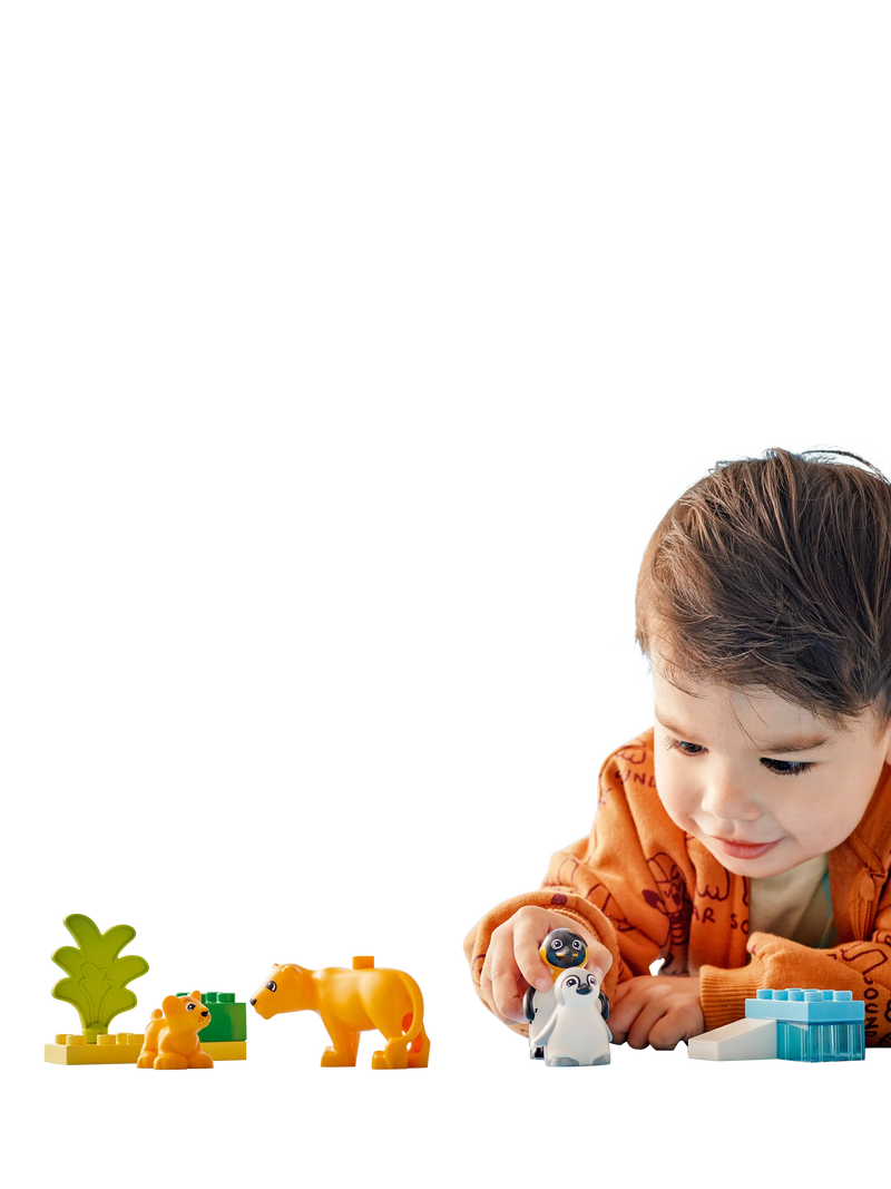 LEGO DUPLO animal set penguins lions 10-piece, imported from the UK