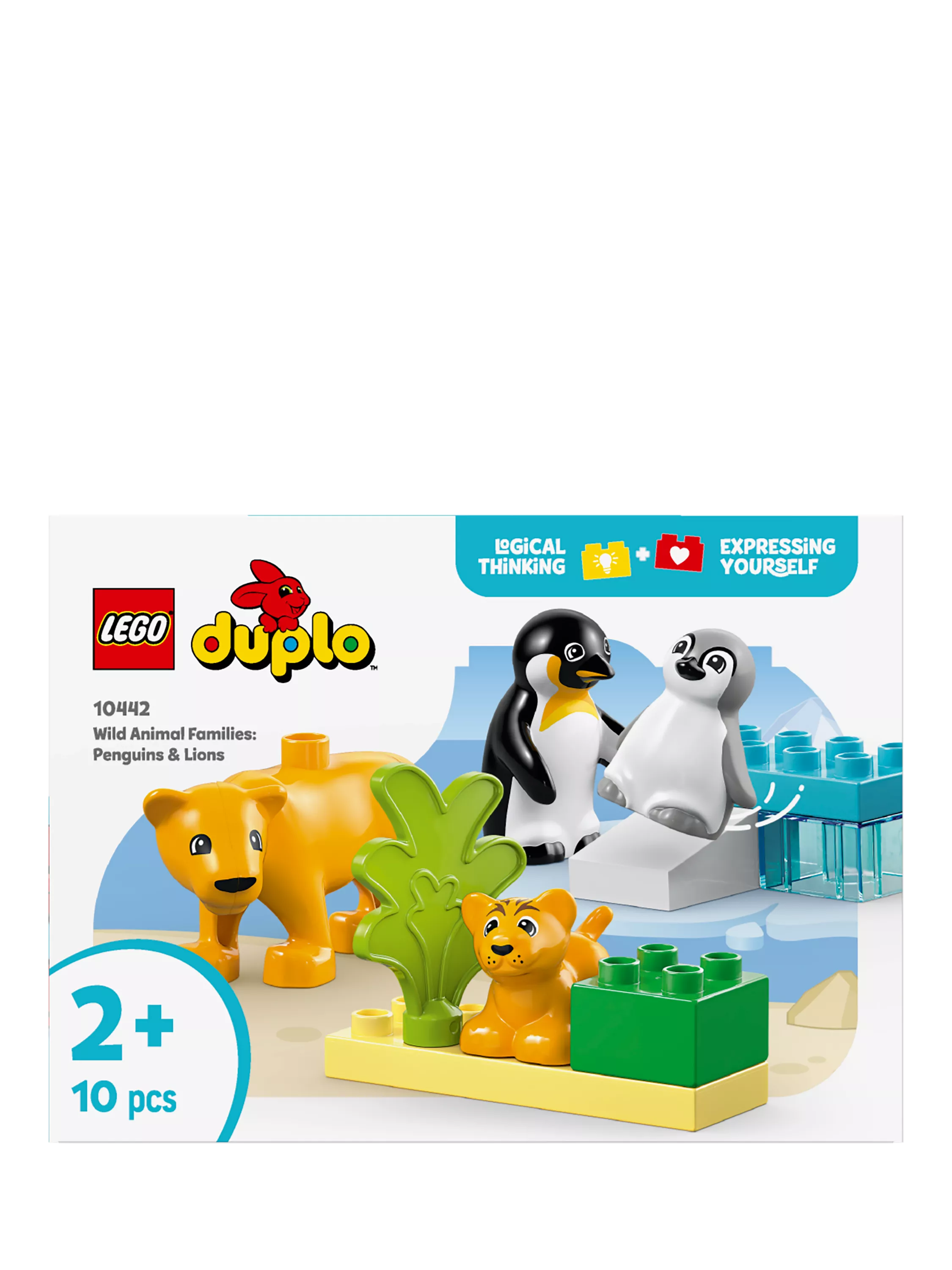 LEGO DUPLO animal set penguins lions 10-piece, imported from the UK
