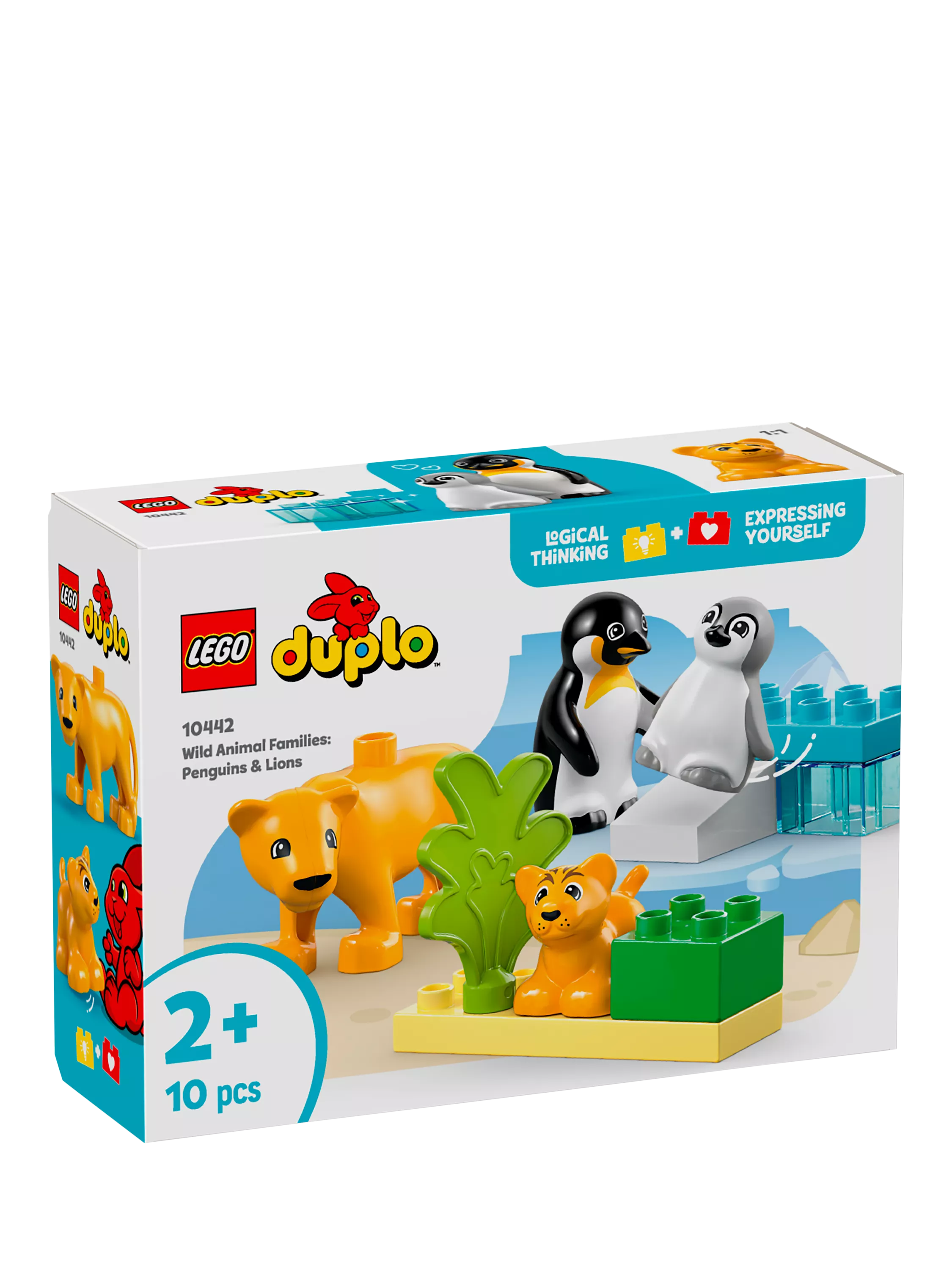 LEGO DUPLO animal set penguins lions 10-piece, imported from the UK