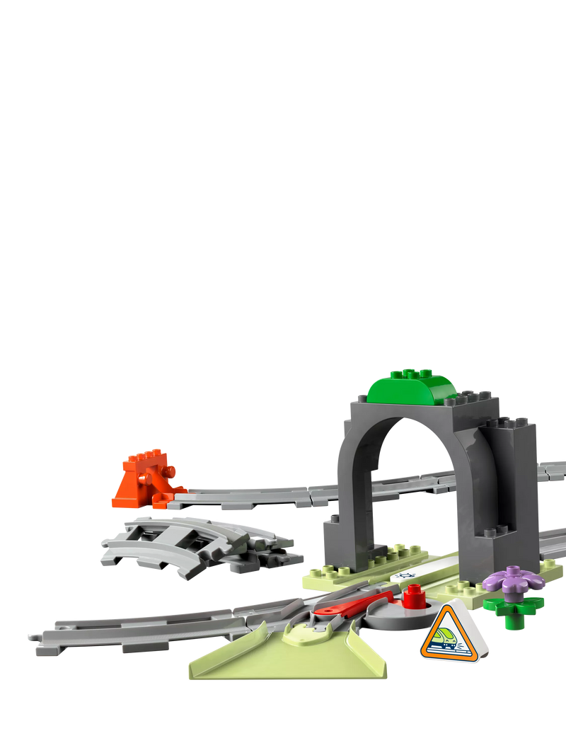 LEGO DUPLO train tunnel and tracks expansion set for toddlers, UK version