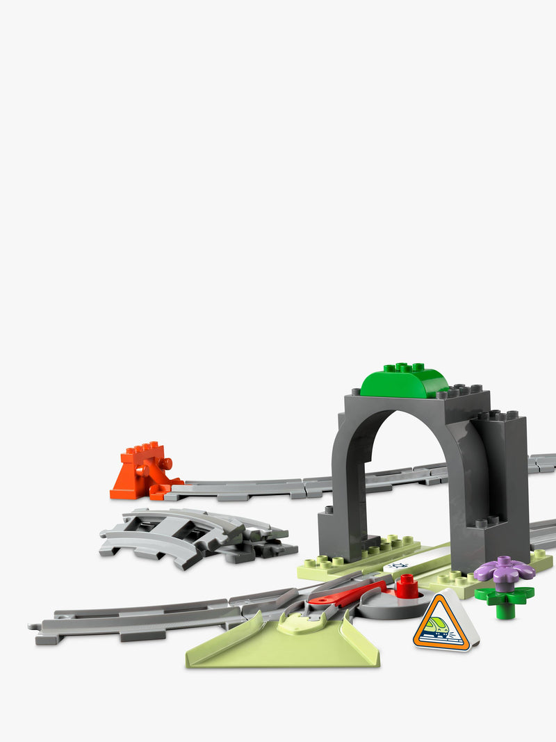 LEGO DUPLO train tunnel and tracks expansion set for toddlers, UK version