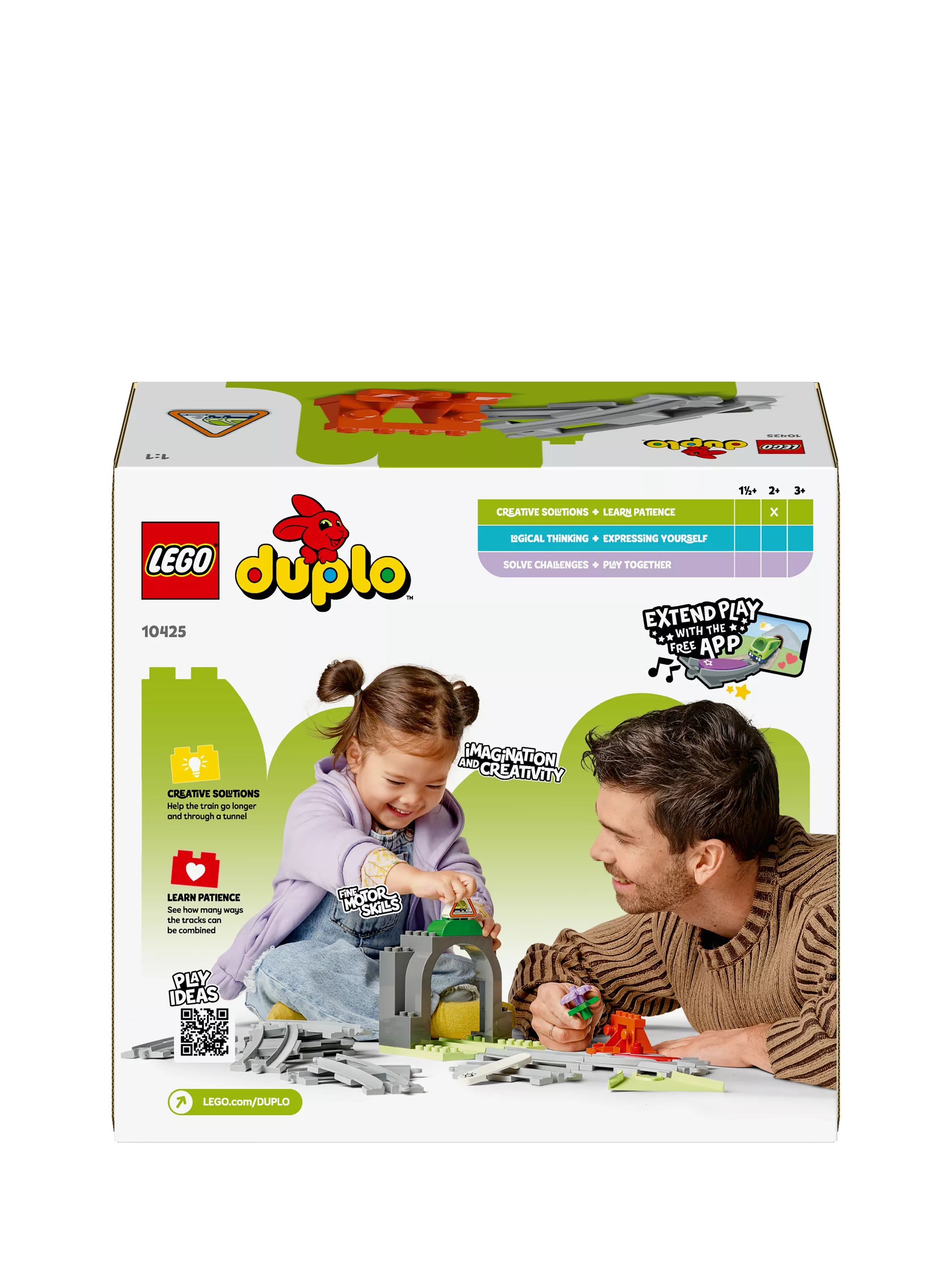 LEGO DUPLO train tunnel and tracks expansion set for toddlers, UK version