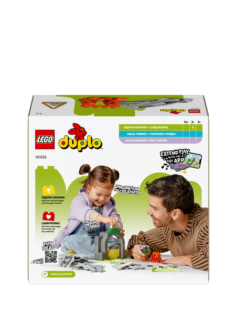 LEGO DUPLO train tunnel and tracks expansion set for toddlers, UK version