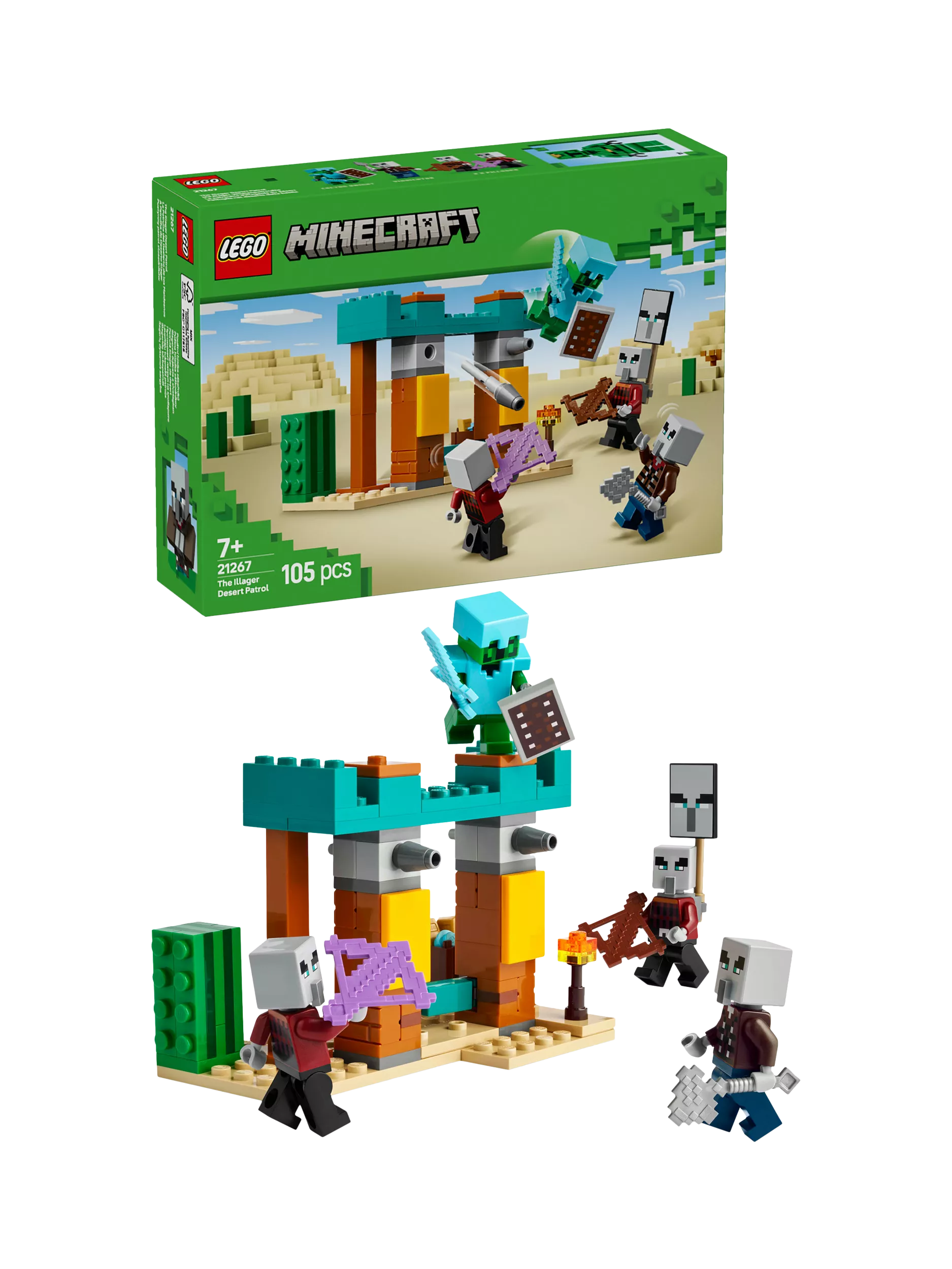 LEGO Minecraft The Illager Desert Patrol building toy set, UK version