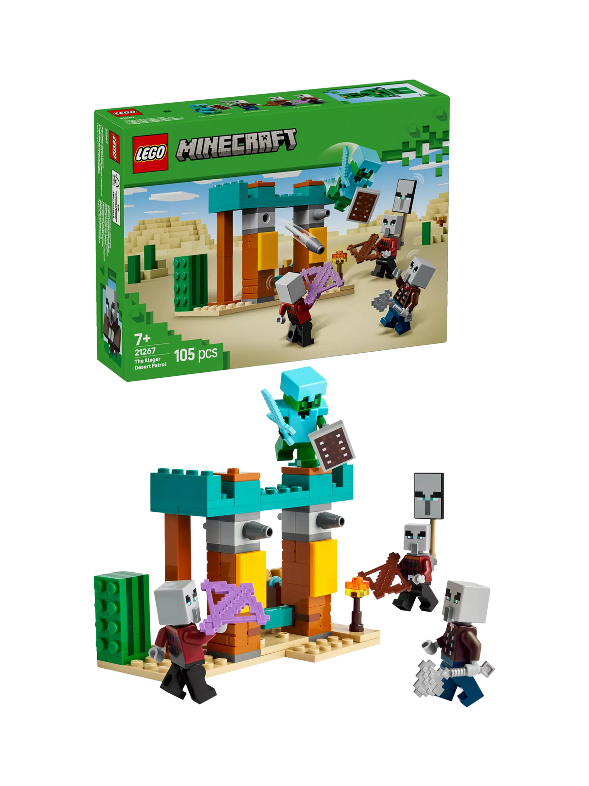 LEGO Minecraft The Illager Desert Patrol building toy set, UK version