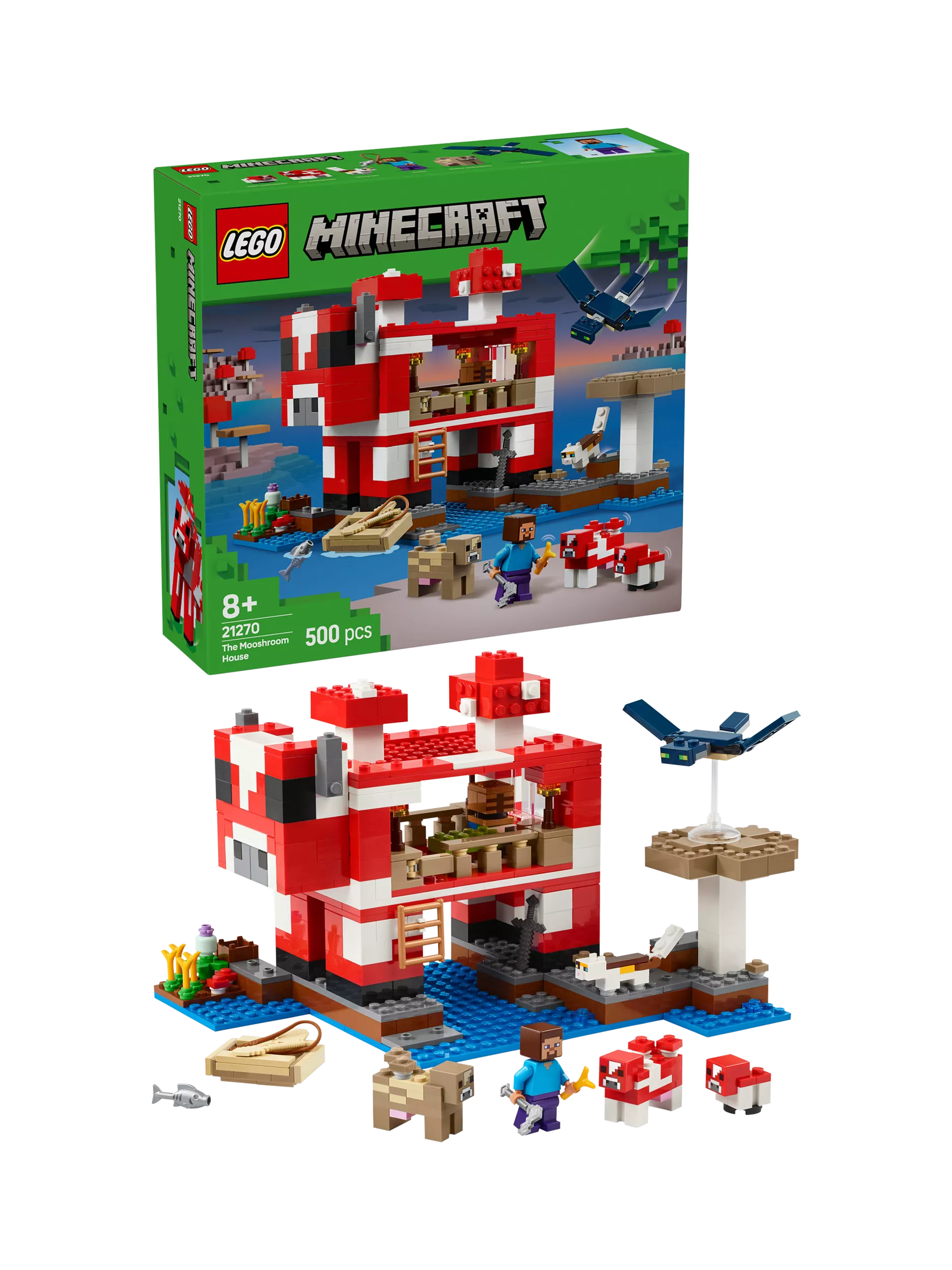 Lego Minecraft Mooshroom House building toy set, UK version