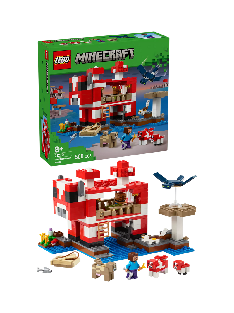 Lego Minecraft Mooshroom House building toy set, UK version