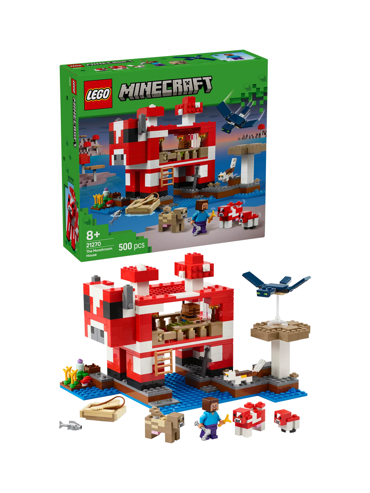 Lego Minecraft Mooshroom House building toy set, UK version