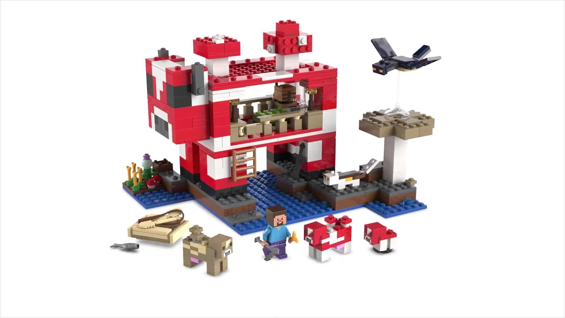Lego Minecraft Mooshroom House building toy set, UK version