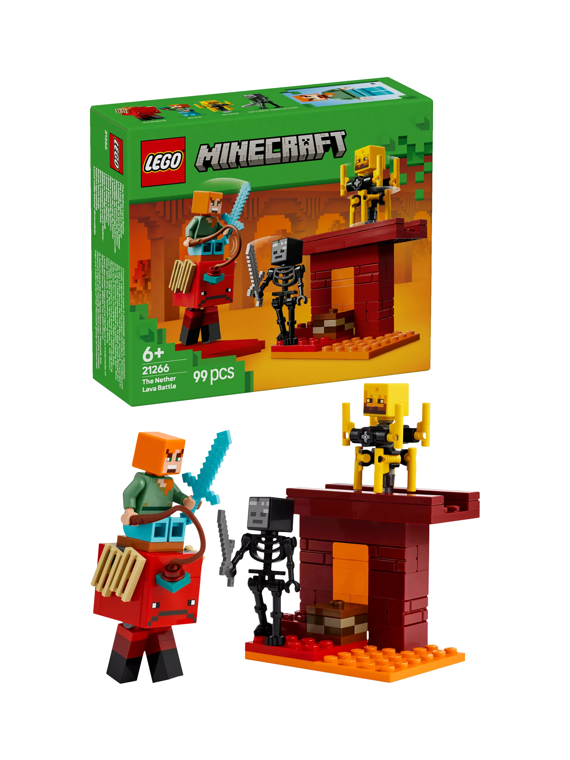 LEGO Minecraft The Nether Lava Battle building set, UK version