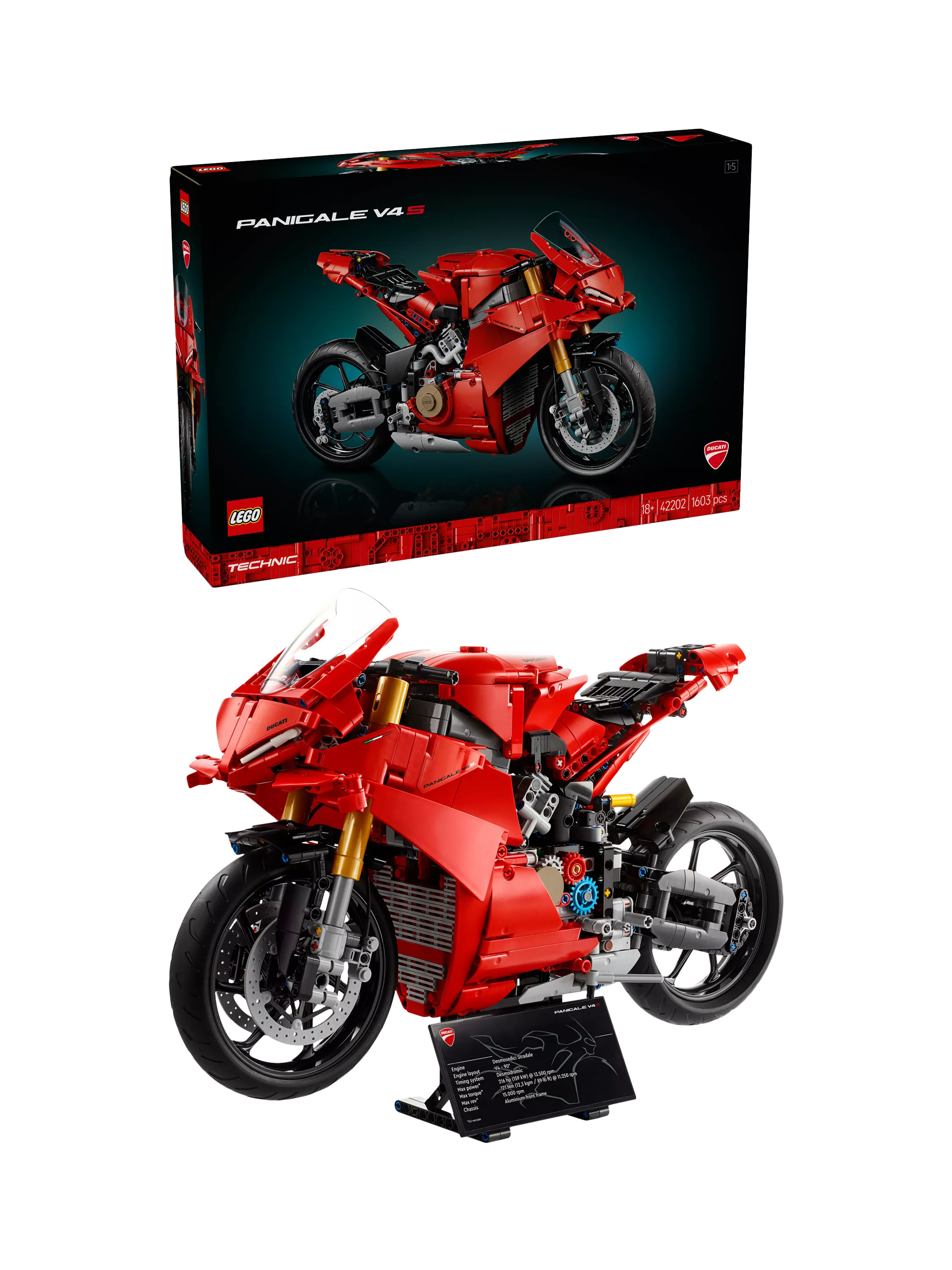 LEGO Ducati Panigale V4S motorcycle building set, UK version