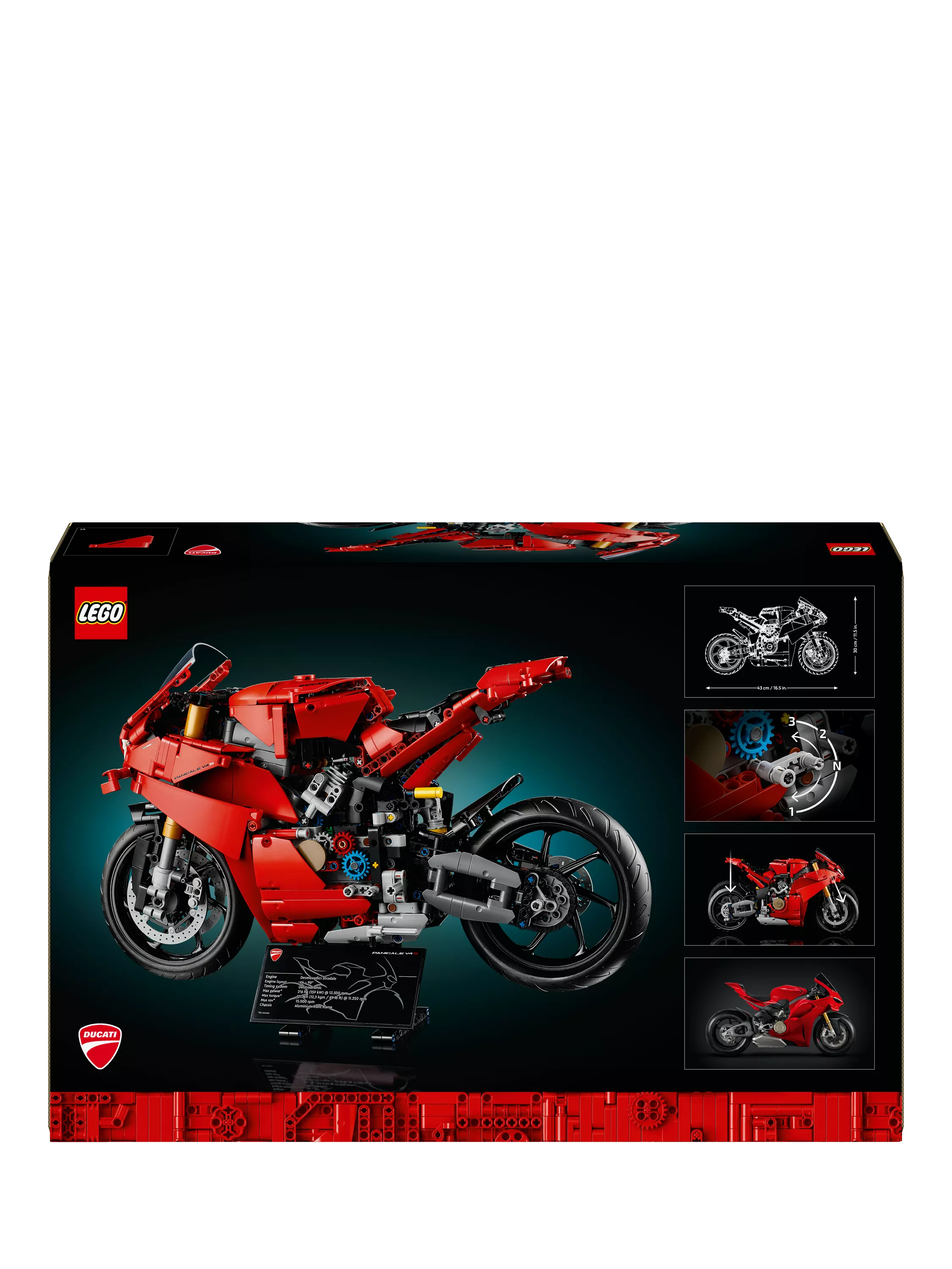 LEGO Ducati Panigale V4S motorcycle building set, UK version