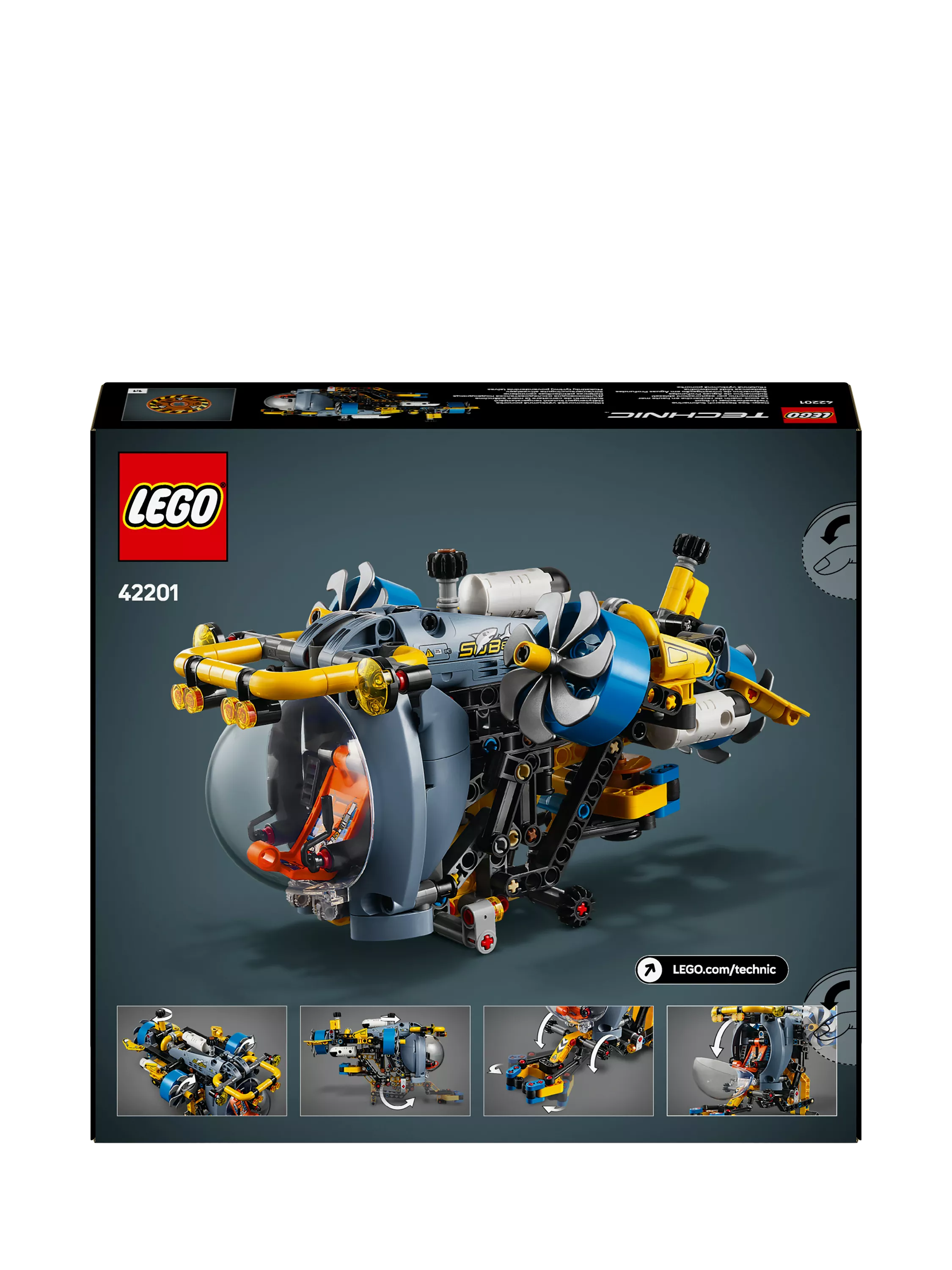 LEGO Technic Deep-Sea Research Submarine building toy set 42201, UK version