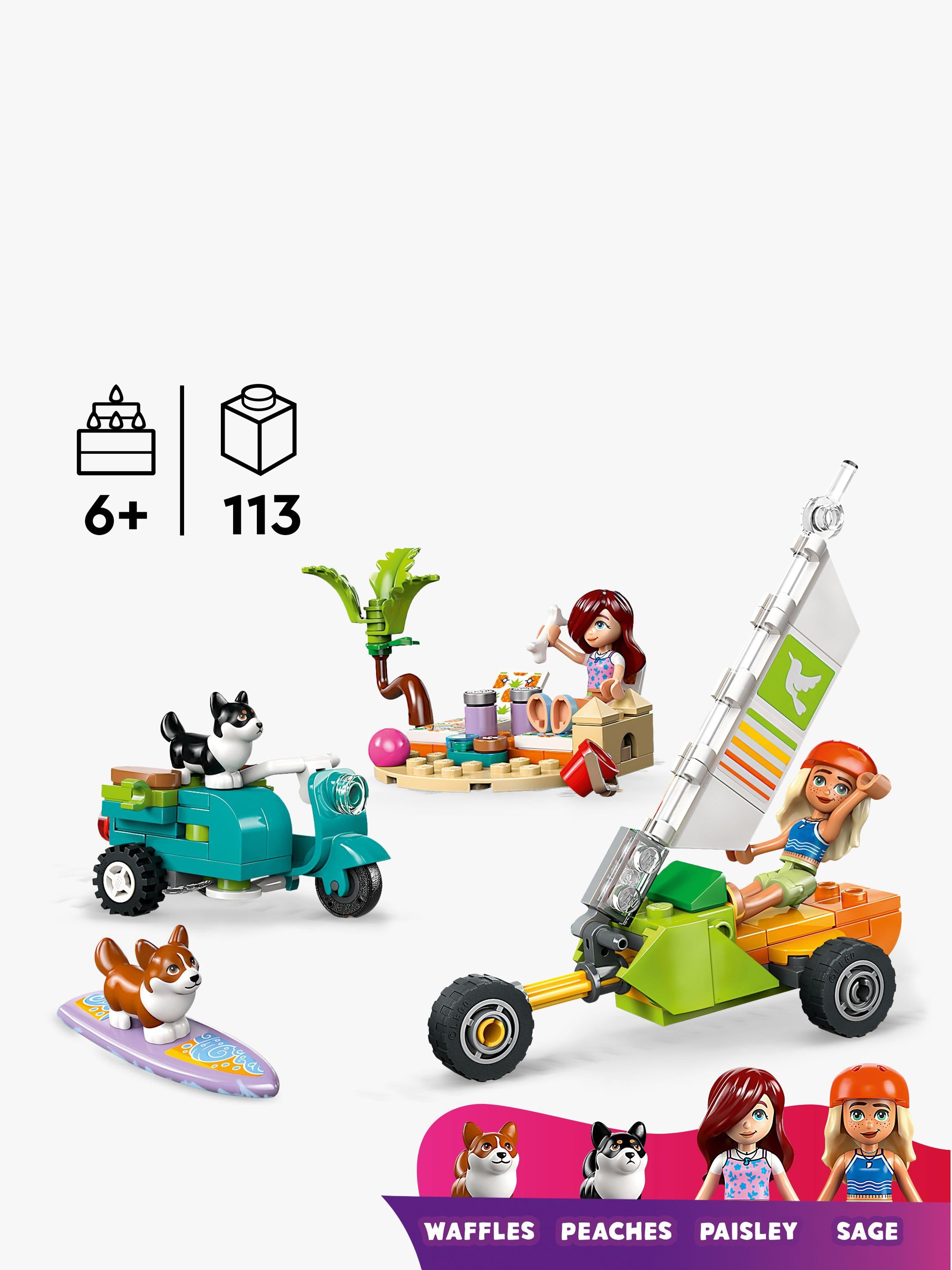 LEGO Friends Surfing Dogs Adventure Building Kit Box, UK version
